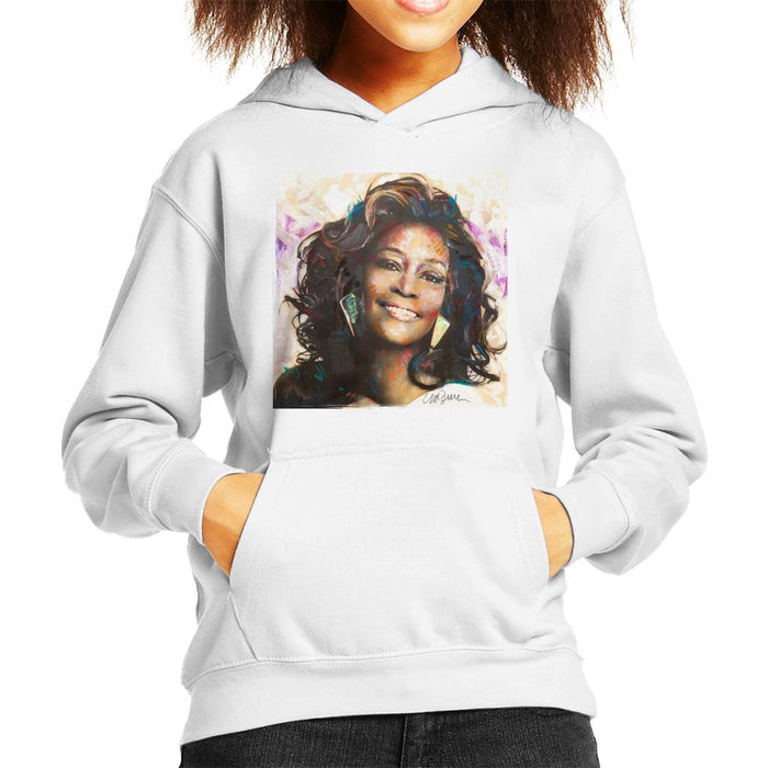 Sidney Maurer Original Portrait Of Whitney Houston Triangle Earrings Kids Hooded Sweatshirt - Kids Boys Hooded Sweatshirt