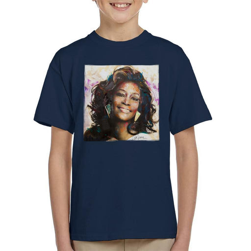 Sidney Maurer Original Portrait Of Whitney Houston Triangle Earrings Kids T-Shirt - Kids Boys T-Shirt