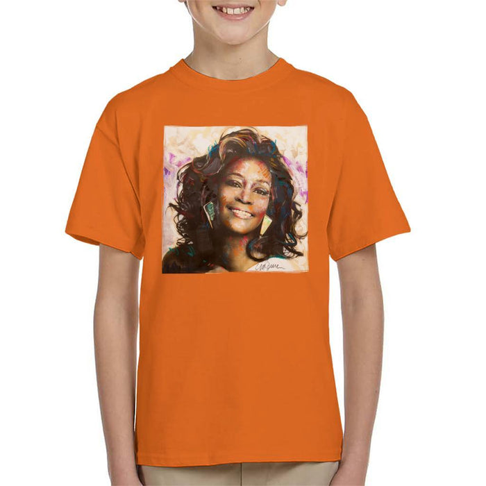 Sidney Maurer Original Portrait Of Whitney Houston Triangle Earrings Kids T-Shirt - Kids Boys T-Shirt