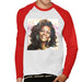 Sidney Maurer Original Portrait Of Whitney Houston Triangle Earrings Mens Baseball Long Sleeved T-Shirt - Mens Baseball Long Sleeved T-Shirt