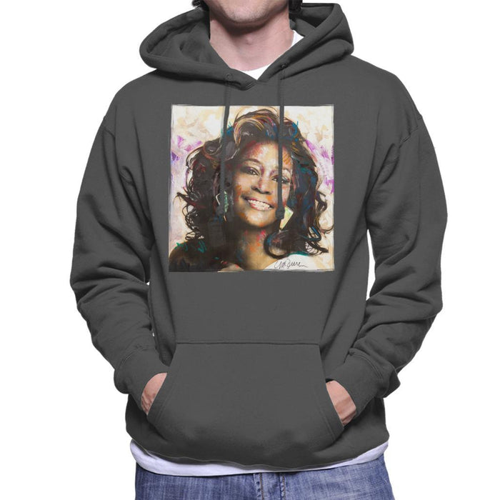 Sidney Maurer Original Portrait Of Whitney Houston Triangle Earrings Mens Hooded Sweatshirt - Mens Hooded Sweatshirt