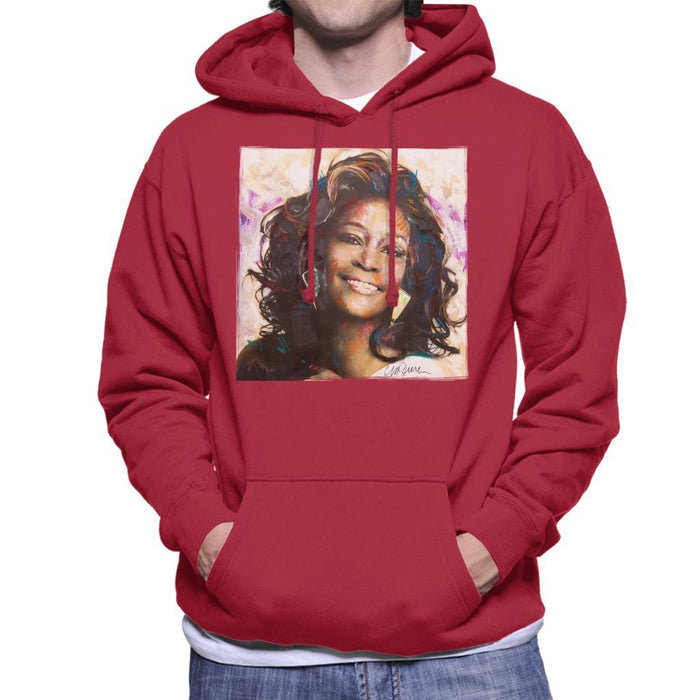Sidney Maurer Original Portrait Of Whitney Houston Triangle Earrings Mens Hooded Sweatshirt - Mens Hooded Sweatshirt