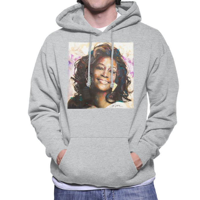 Sidney Maurer Original Portrait Of Whitney Houston Triangle Earrings Mens Hooded Sweatshirt - Mens Hooded Sweatshirt