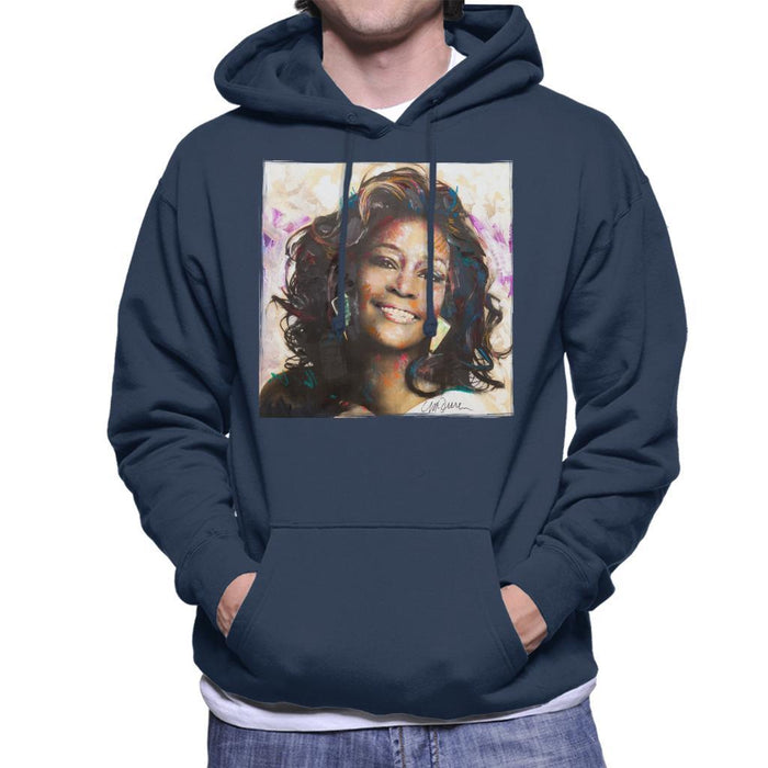 Sidney Maurer Original Portrait Of Whitney Houston Triangle Earrings Mens Hooded Sweatshirt - Mens Hooded Sweatshirt