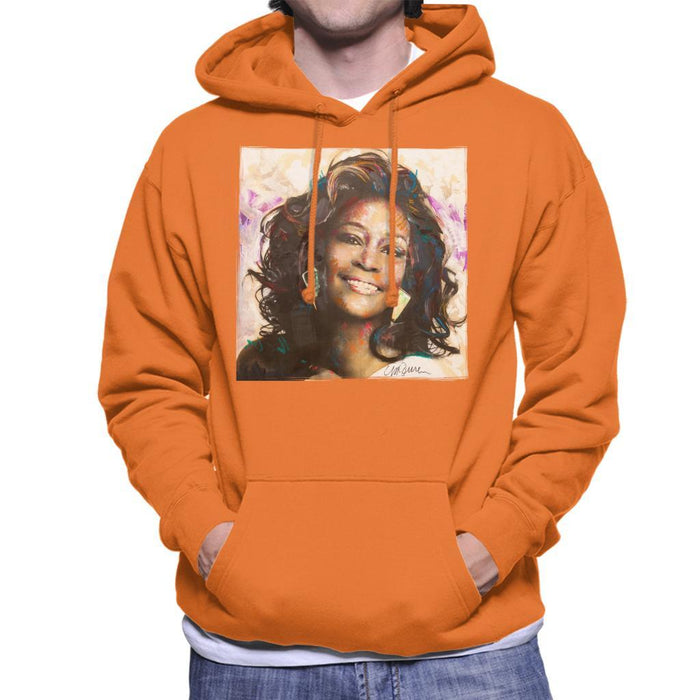 Sidney Maurer Original Portrait Of Whitney Houston Triangle Earrings Mens Hooded Sweatshirt - Mens Hooded Sweatshirt