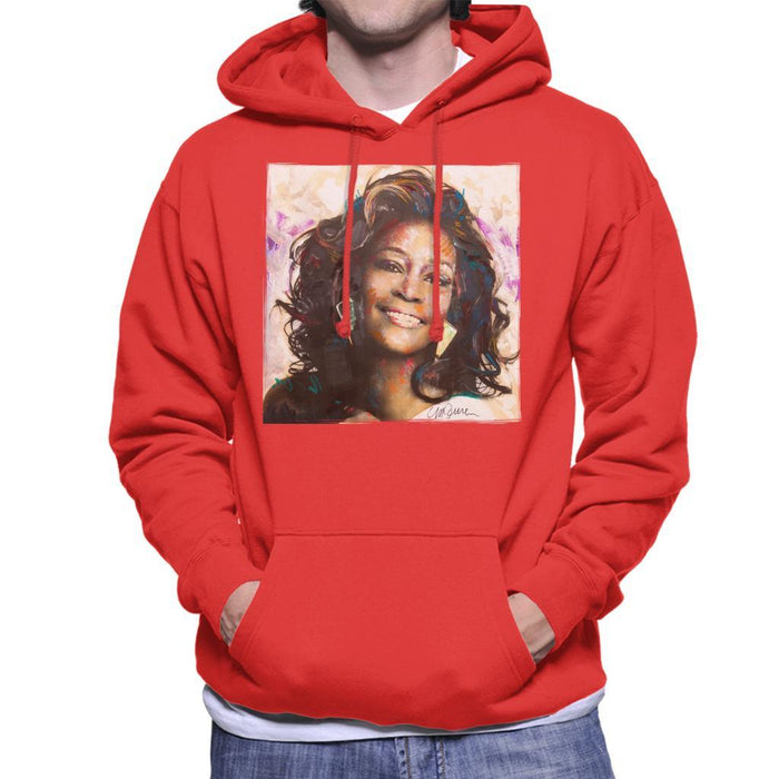 Sidney Maurer Original Portrait Of Whitney Houston Triangle Earrings Mens Hooded Sweatshirt - Mens Hooded Sweatshirt