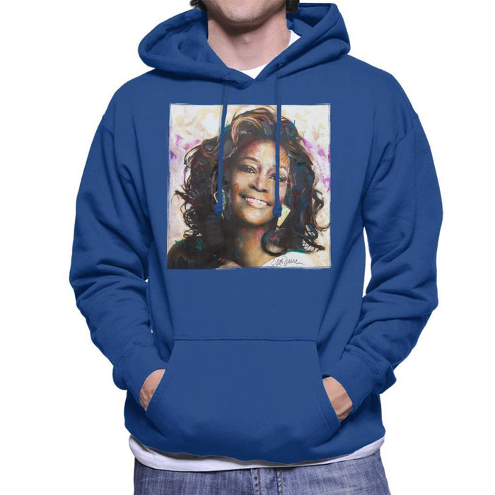 Sidney Maurer Original Portrait Of Whitney Houston Triangle Earrings Mens Hooded Sweatshirt - Mens Hooded Sweatshirt