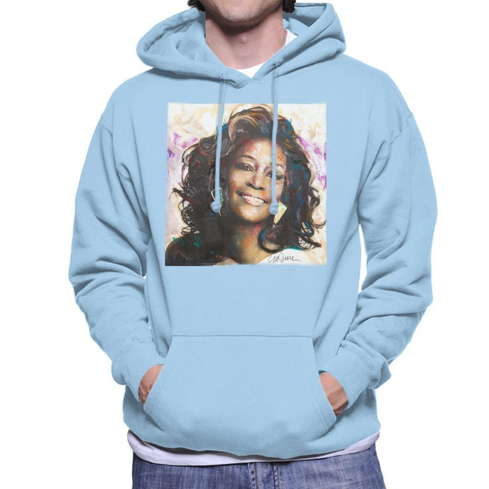 Sidney Maurer Original Portrait Of Whitney Houston Triangle Earrings Mens Hooded Sweatshirt - Mens Hooded Sweatshirt