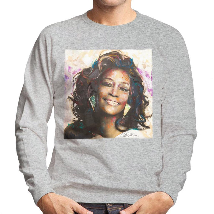 Sidney Maurer Original Portrait Of Whitney Houston Triangle Earrings Mens Sweatshirt - Mens Sweatshirt