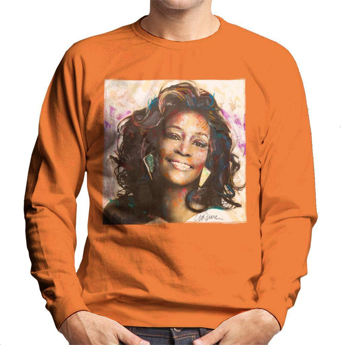 Sidney Maurer Original Portrait Of Whitney Houston Triangle Earrings Mens Sweatshirt - Mens Sweatshirt