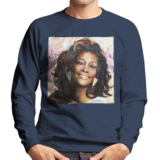 Sidney Maurer Original Portrait Of Whitney Houston Triangle Earrings Mens Sweatshirt - Mens Sweatshirt