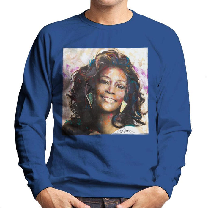 Sidney Maurer Original Portrait Of Whitney Houston Triangle Earrings Mens Sweatshirt - Mens Sweatshirt