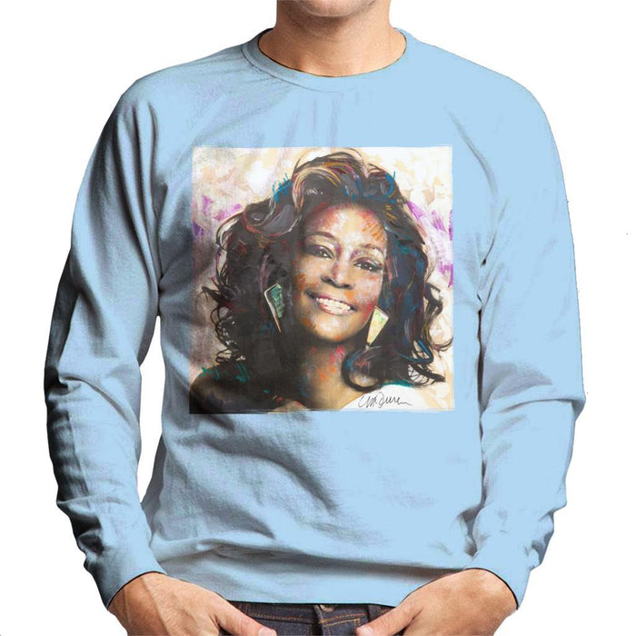 Sidney Maurer Original Portrait Of Whitney Houston Triangle Earrings Mens Sweatshirt - Mens Sweatshirt