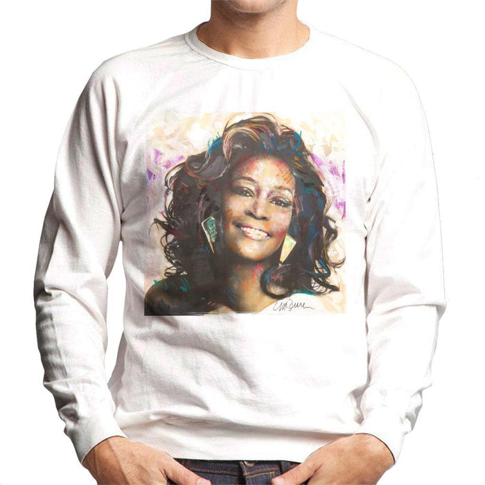 Sidney Maurer Original Portrait Of Whitney Houston Triangle Earrings Mens Sweatshirt - Mens Sweatshirt