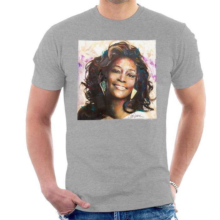 Sidney Maurer Original Portrait Of Whitney Houston Triangle Earrings Mens T-Shirt - Mens T-Shirt