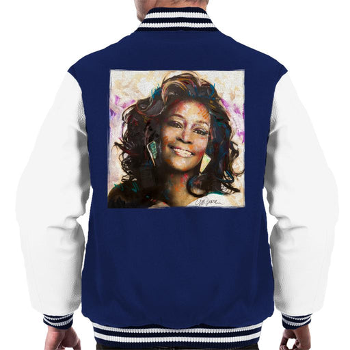 Sidney Maurer Original Portrait Of Whitney Houston Triangle Earrings Mens Varsity Jacket - Mens Varsity Jacket
