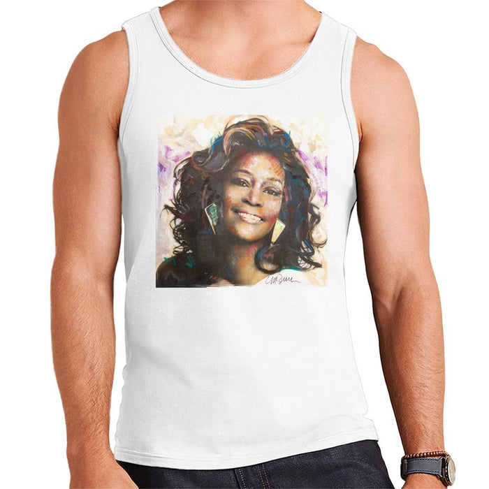 Sidney Maurer Original Portrait Of Whitney Houston Triangle Earrings Mens Vest - Mens Vest