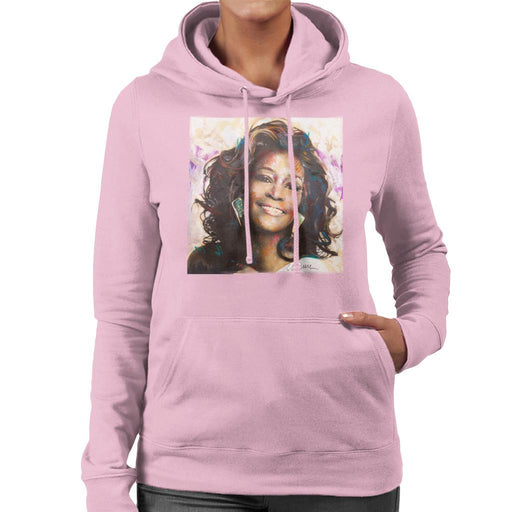 Sidney Maurer Original Portrait Of Whitney Houston Triangle Earrings Womens Hooded Sweatshirt - Womens Hooded Sweatshirt
