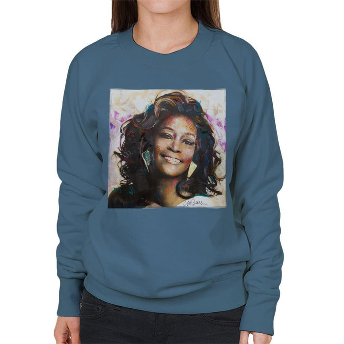 Sidney Maurer Original Portrait Of Whitney Houston Triangle Earrings Womens Sweatshirt - Womens Sweatshirt