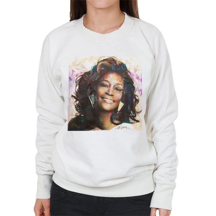 Sidney Maurer Original Portrait Of Whitney Houston Triangle Earrings Womens Sweatshirt - Womens Sweatshirt