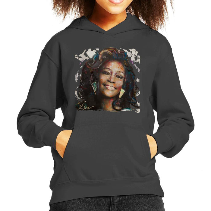 Sidney Maurer Original Portrait Of Whitney Houston White Kids Hooded Sweatshirt - Kids Boys Hooded Sweatshirt