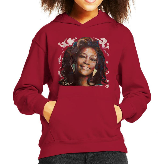 Sidney Maurer Original Portrait Of Whitney Houston White Kids Hooded Sweatshirt - Kids Boys Hooded Sweatshirt