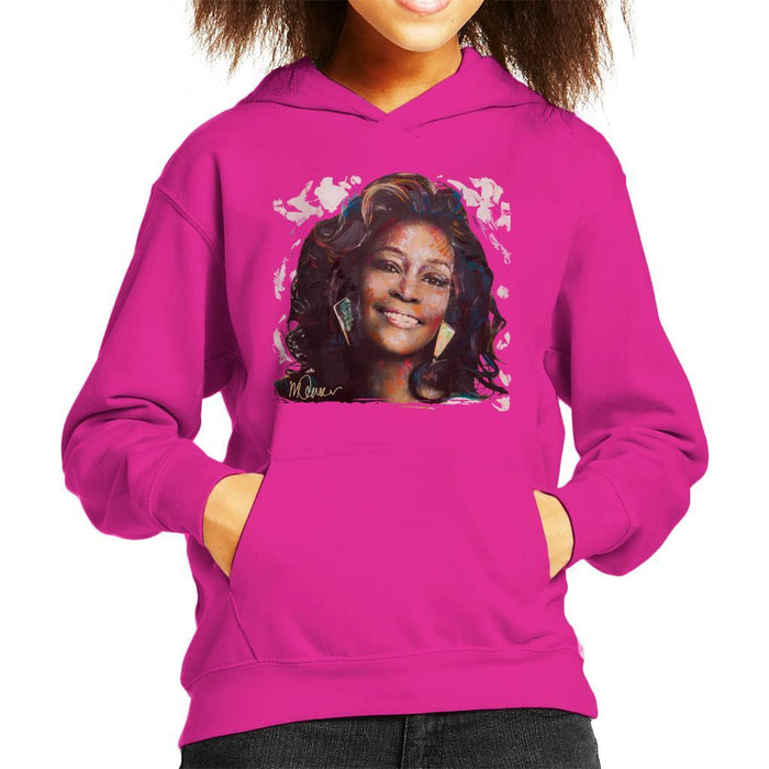 Sidney Maurer Original Portrait Of Whitney Houston White Kids Hooded Sweatshirt - Kids Boys Hooded Sweatshirt