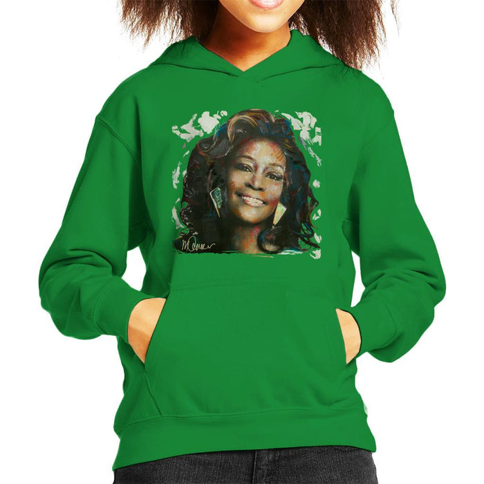 Sidney Maurer Original Portrait Of Whitney Houston White Kids Hooded Sweatshirt - Kids Boys Hooded Sweatshirt