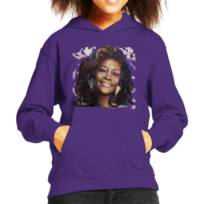 Sidney Maurer Original Portrait Of Whitney Houston White Kids Hooded Sweatshirt - Kids Boys Hooded Sweatshirt