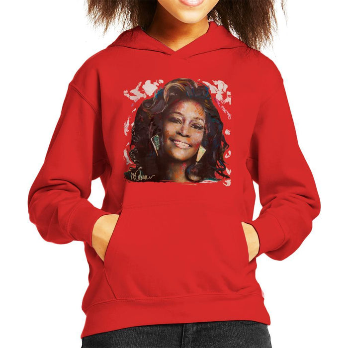 Sidney Maurer Original Portrait Of Whitney Houston White Kids Hooded Sweatshirt - Kids Boys Hooded Sweatshirt