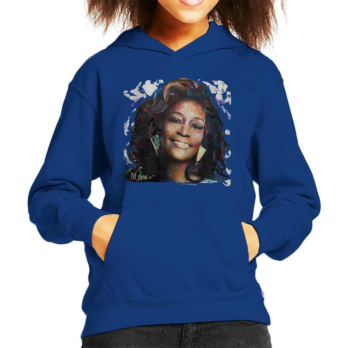 Sidney Maurer Original Portrait Of Whitney Houston White Kids Hooded Sweatshirt - Kids Boys Hooded Sweatshirt