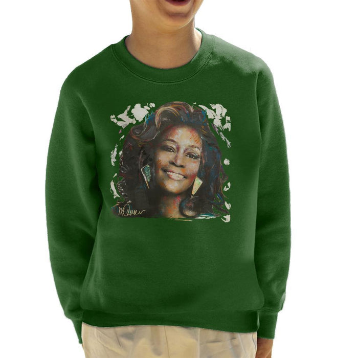 Sidney Maurer Original Portrait Of Whitney Houston White Kids Sweatshirt - Kids Boys Sweatshirt