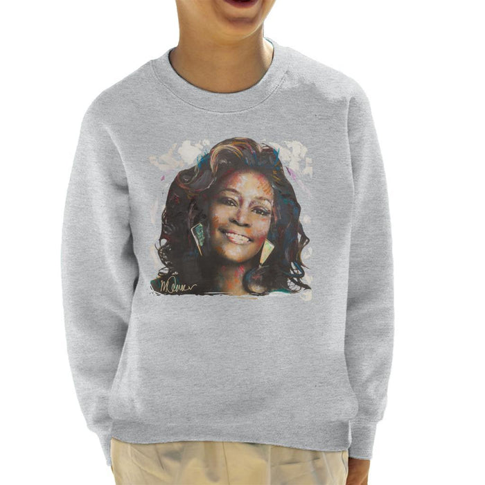 Sidney Maurer Original Portrait Of Whitney Houston White Kids Sweatshirt - Kids Boys Sweatshirt
