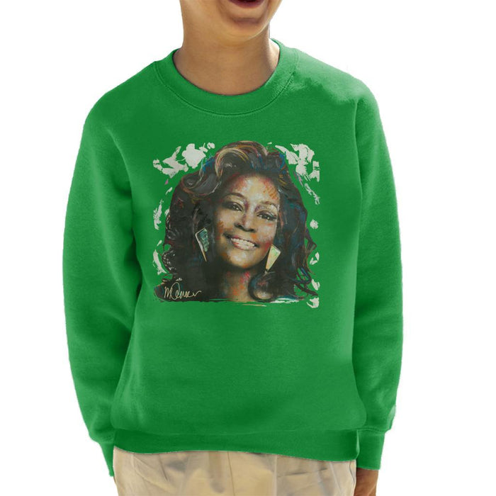 Sidney Maurer Original Portrait Of Whitney Houston White Kids Sweatshirt - Kids Boys Sweatshirt