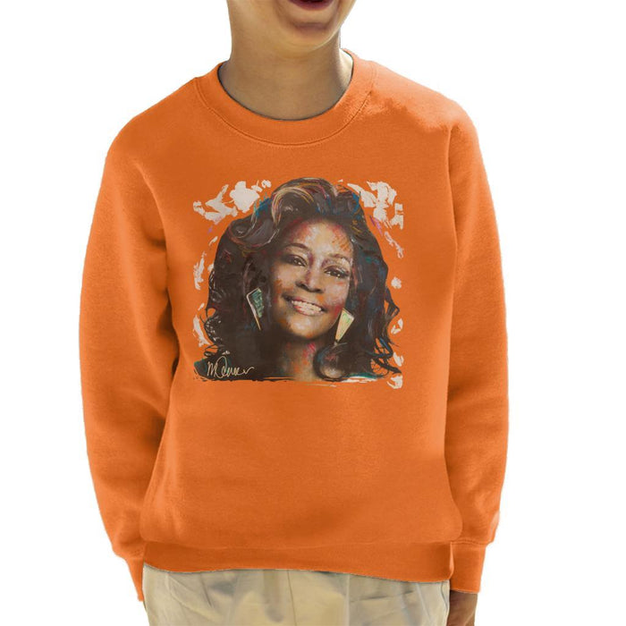 Sidney Maurer Original Portrait Of Whitney Houston White Kids Sweatshirt - Kids Boys Sweatshirt