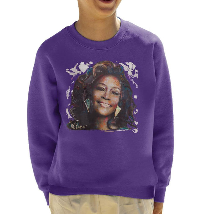 Sidney Maurer Original Portrait Of Whitney Houston White Kids Sweatshirt - Kids Boys Sweatshirt