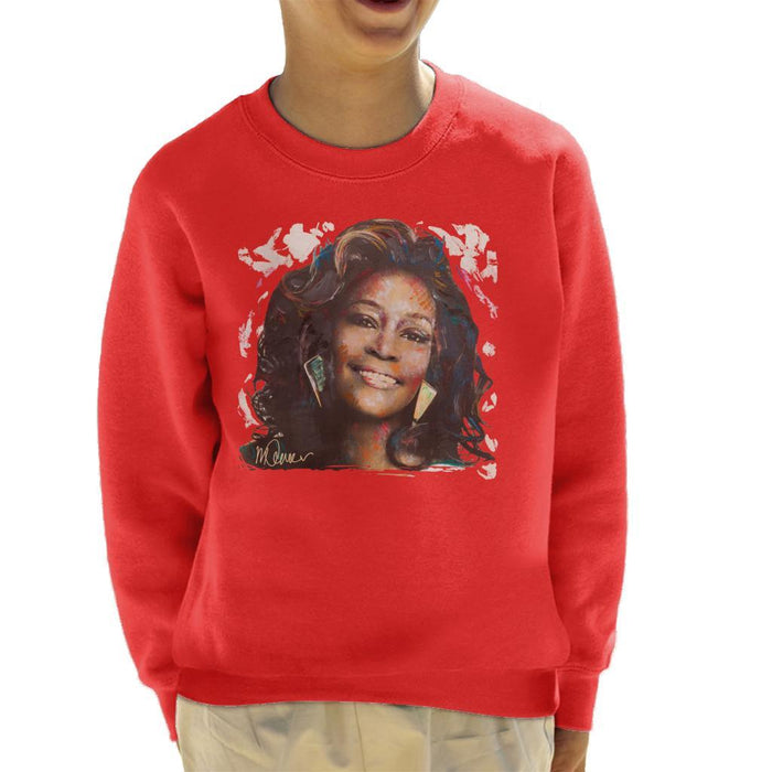 Sidney Maurer Original Portrait Of Whitney Houston White Kids Sweatshirt - Kids Boys Sweatshirt