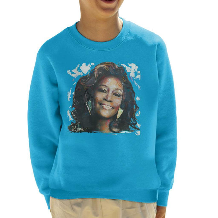 Sidney Maurer Original Portrait Of Whitney Houston White Kids Sweatshirt - Kids Boys Sweatshirt