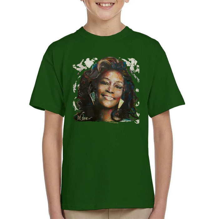 Sidney Maurer Original Portrait Of Whitney Houston White Kids T-Shirt - Kids Boys T-Shirt