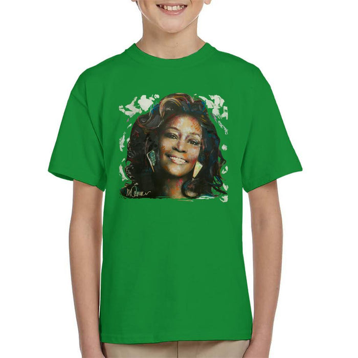 Sidney Maurer Original Portrait Of Whitney Houston White Kids T-Shirt - Kids Boys T-Shirt