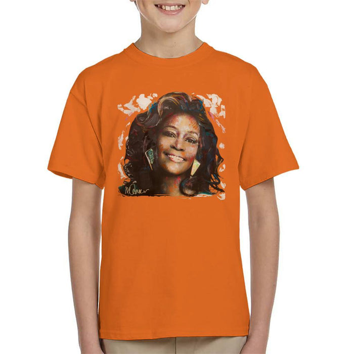Sidney Maurer Original Portrait Of Whitney Houston White Kids T-Shirt - Kids Boys T-Shirt