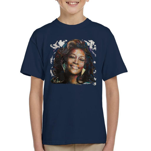 Sidney Maurer Original Portrait Of Whitney Houston White Kids T-Shirt - Kids Boys T-Shirt