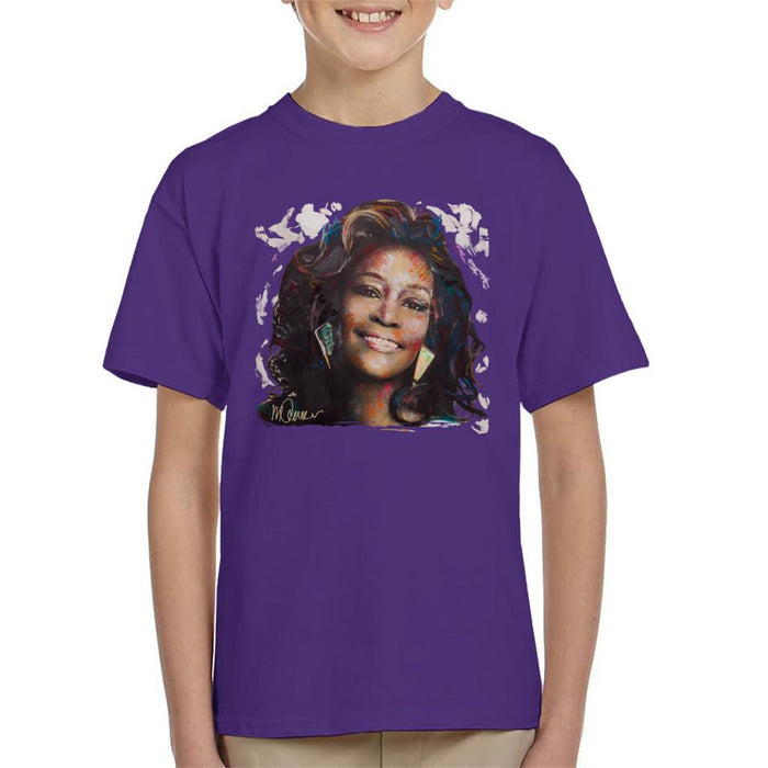 Sidney Maurer Original Portrait Of Whitney Houston White Kids T-Shirt - Kids Boys T-Shirt