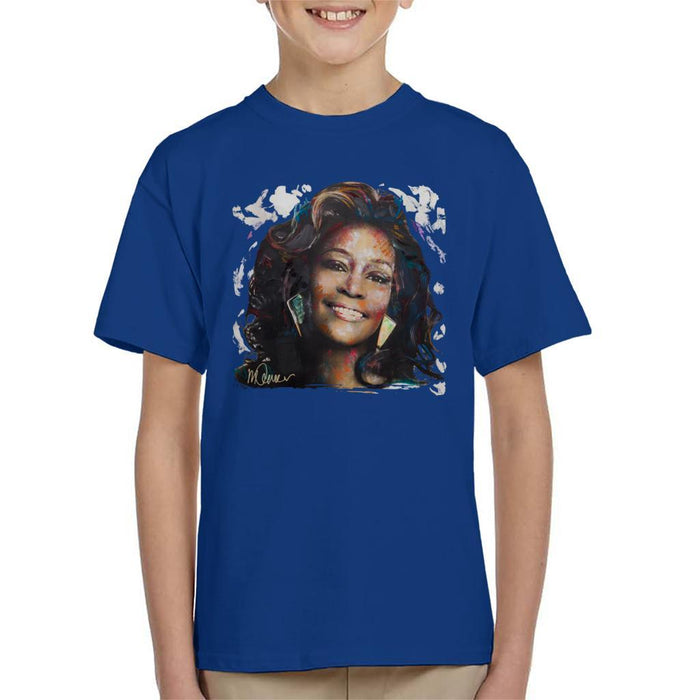Sidney Maurer Original Portrait Of Whitney Houston White Kids T-Shirt - Kids Boys T-Shirt
