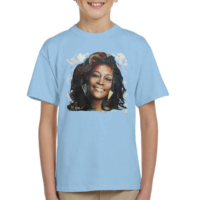 Sidney Maurer Original Portrait Of Whitney Houston White Kids T-Shirt - Kids Boys T-Shirt