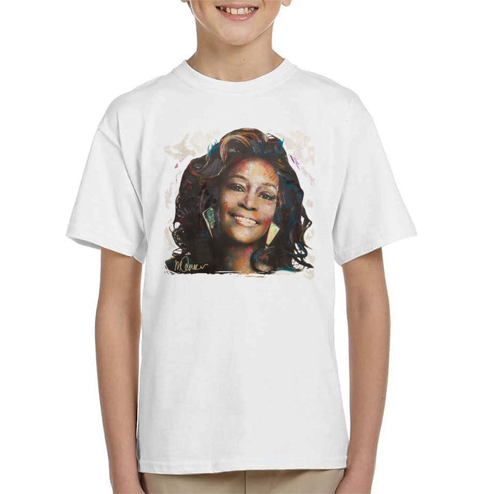 Sidney Maurer Original Portrait Of Whitney Houston White Kids T-Shirt - Kids Boys T-Shirt