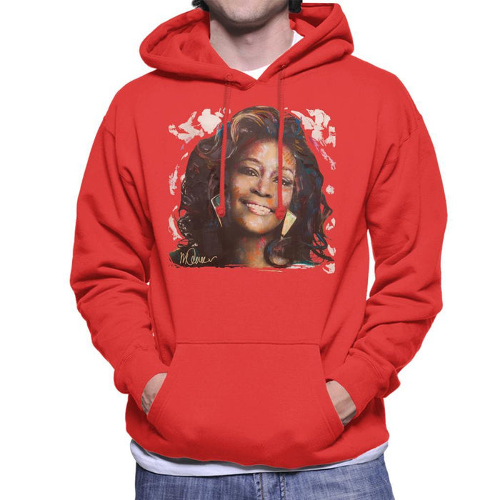Sidney Maurer Original Portrait Of Whitney Houston White Mens Hooded Sweatshirt - Mens Hooded Sweatshirt