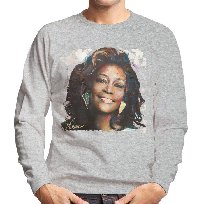Sidney Maurer Original Portrait Of Whitney Houston White Mens Sweatshirt - Mens Sweatshirt