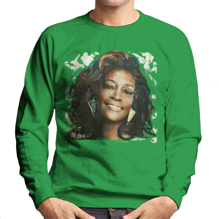 Sidney Maurer Original Portrait Of Whitney Houston White Mens Sweatshirt - Mens Sweatshirt
