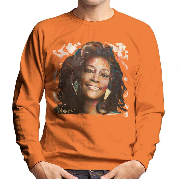 Sidney Maurer Original Portrait Of Whitney Houston White Mens Sweatshirt - Mens Sweatshirt